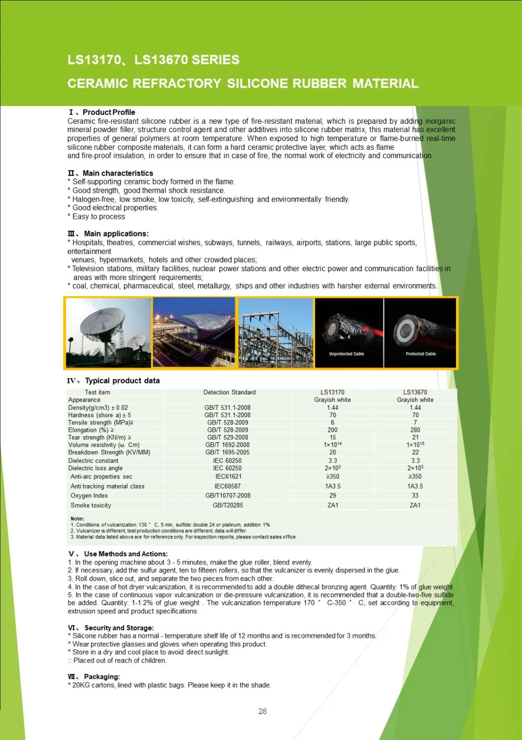 Ls13670 Htv Ceramicised Refractory Silicone Rubber Material for Refractory Cable Layer. Fire Protection Layer for Low Pressure